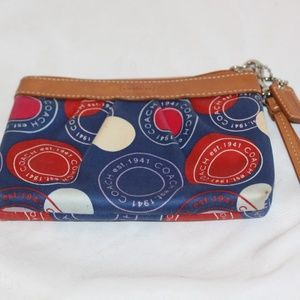 Coach Satin & Leather Wristlet Like NEW